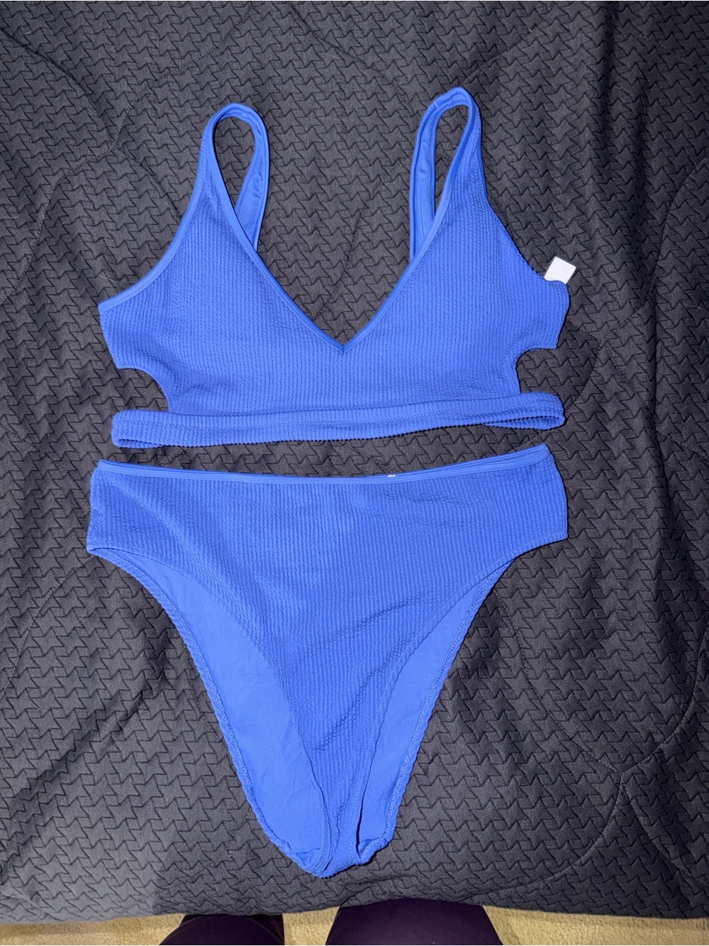 aerie Royal Blue Ribbed Bikini Set